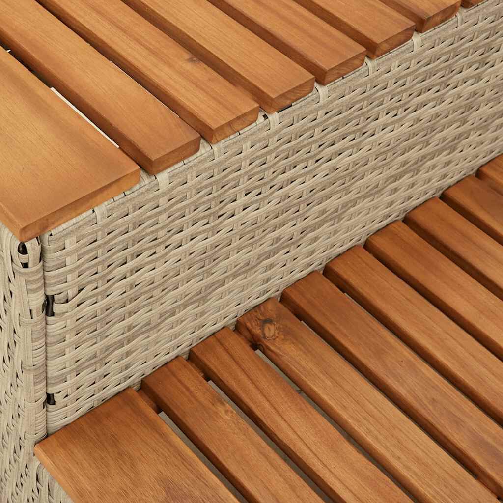 vidaXL Βήμα υδρομασάζ Μπεζ 100x50x50,5 εκ. Συνθετικό Ρατάν/Ακακίας