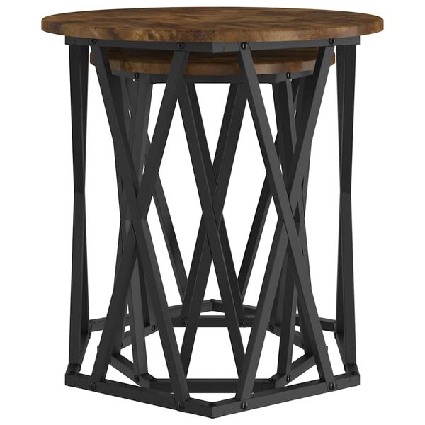 vidaXL Τραπεζάκι σαλονιού 2 pcs Καπνιστή δρυς 50 x 50 x 50 cm
