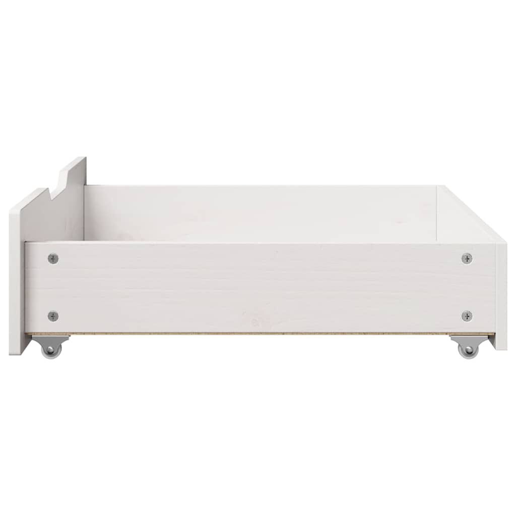 vidaXL Συρτάρια Κρεβατιού 2 τεμ Λευκό 65x55x17 εκ. Μασίφ Ξύλο Πεύκου