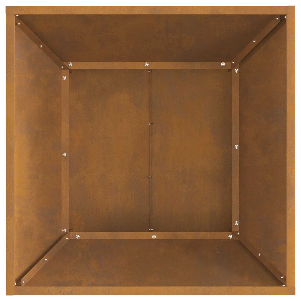 vidaXL Φωτιά Τετράγωνη Καφέ 60x60x35 εκ. από Ανθεκτικό Ατσάλι