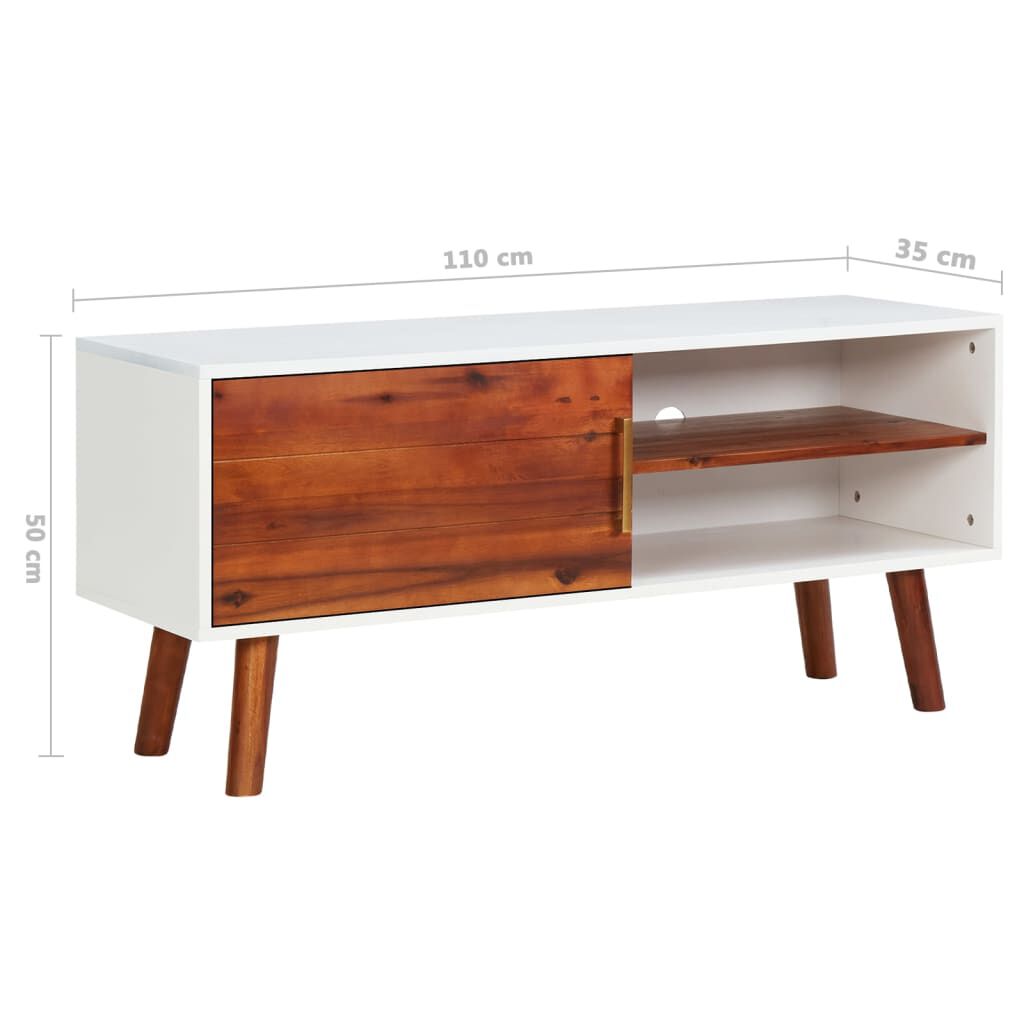 vidaXL Έπιπλο Τηλεόρασης 110 x 35 x 50 εκ. από Μασίφ Ξύλο Ακακίας/MDF
