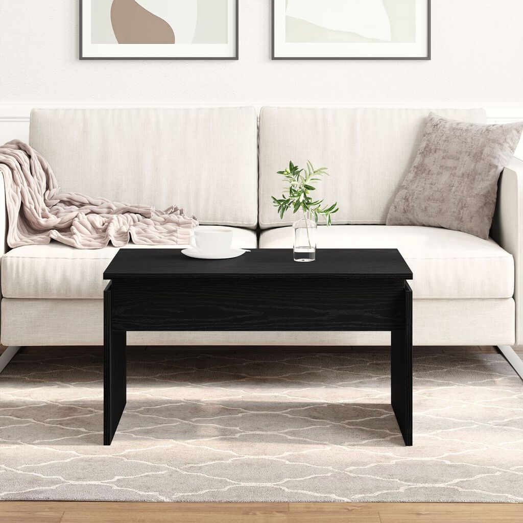 vidaXL Μαύρο Δρυς Τραπέζι Σαλονιού 68x38x50 εκ. Φτιαγμένο από Ξύλο