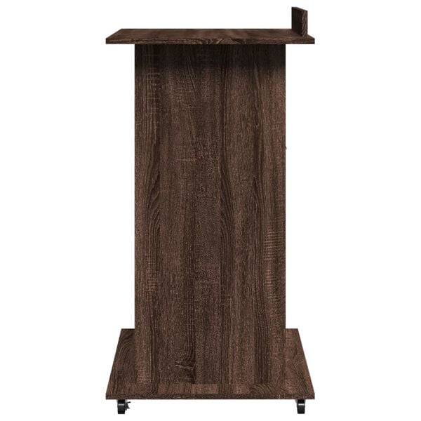 vidaXL Αναλόγιο με Ροδάκια & Συρτάρι Καφέ Δρυς 55x55x107εκ. Επεξ. Ξύλο