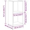 vidaXL Βιβλιοθήκη με 2 Ράφια Γκρι Σκυροδεμ. 40x30x76,5 εκ. Μοριοσανίδα