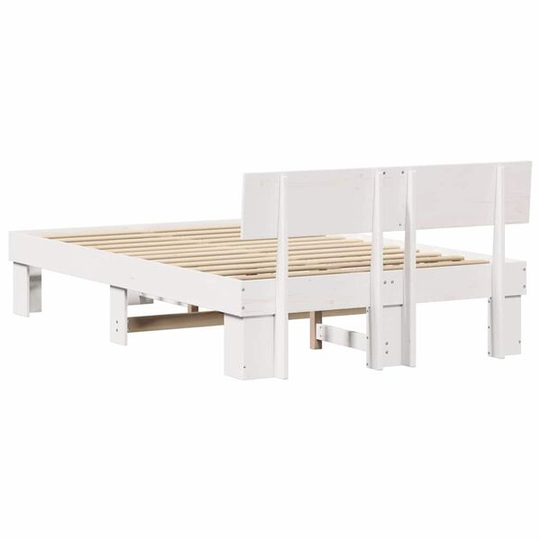 vidaXL Σκελετός Κρεβατιού Λευκό 120 x 200 cm Μασίφ ξύλο πεύκου
