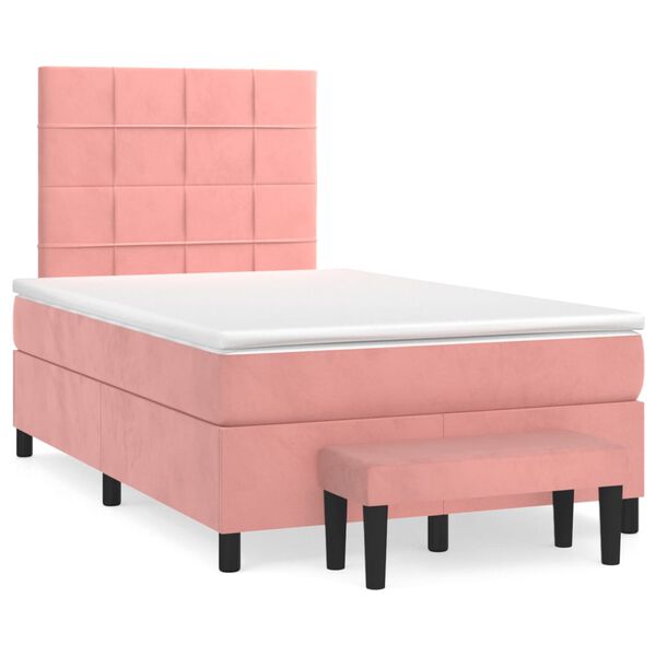 vidaXL &Kappa;&rho;&epsilon;&beta;ά&tau;&iota; Boxspring &mu;&epsilon; &Sigma;&tau;&rho;ώ&mu;&alpha; &Rho;&omicron;&zeta; 120x190 &epsilon;&kappa;. &Beta;&epsilon;&lambda;&omicron;ύ&delta;&iota;&nu;&omicron;
