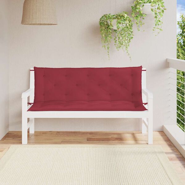 vidaXL Μαξιλάρι Πάγκου Κήπου Μπορντό 150x(50+50)x7 εκ. Ύφασμα Oxford