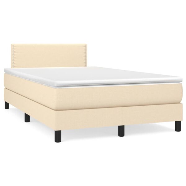 vidaXL &Kappa;&rho;&epsilon;&beta;ά&tau;&iota; Boxspring &mu;&epsilon; &Sigma;&tau;&rho;ώ&mu;&alpha; &Kappa;&rho;&epsilon;&mu; 120x190 &epsilon;&kappa;. &Upsilon;&phi;&alpha;&sigma;&mu;ά&tau;&iota;&nu;&omicron;