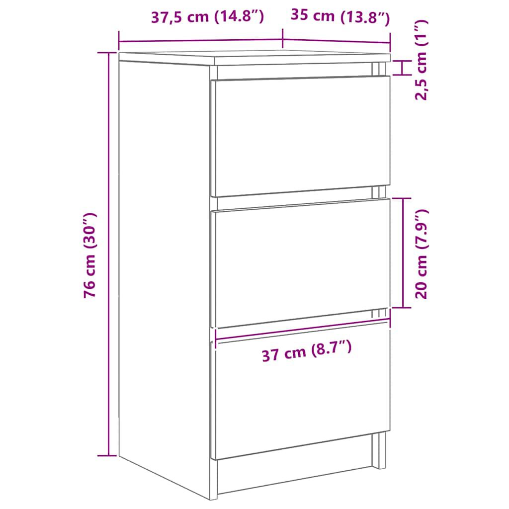 vidaXL Ντουλάπι Καπνιστή δρυς 37,5x35x76 εκ. Κατασκευασμένο ξύλο