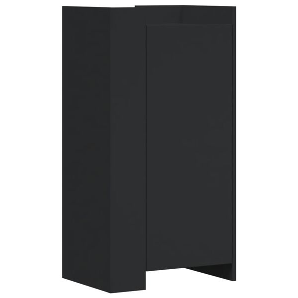 vidaXL Παπουτσοθήκη Μαύρη 52x37,5x100 εκ. από Επεξεργασμένο Ξύλο