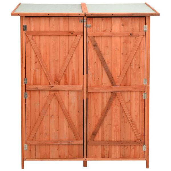 vidaXL Αποθήκη Εργαλείων Κήπου 136x75x160 εκ. από Μασίφ Ξύλο Ελάτης