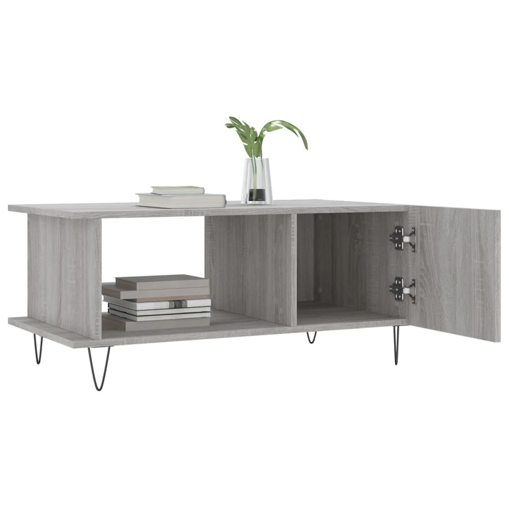 vidaXL Τραπεζάκι Σαλονιού Γκρι Sonoma 90x50x40 εκ. Επεξεργασμένο Ξύλο