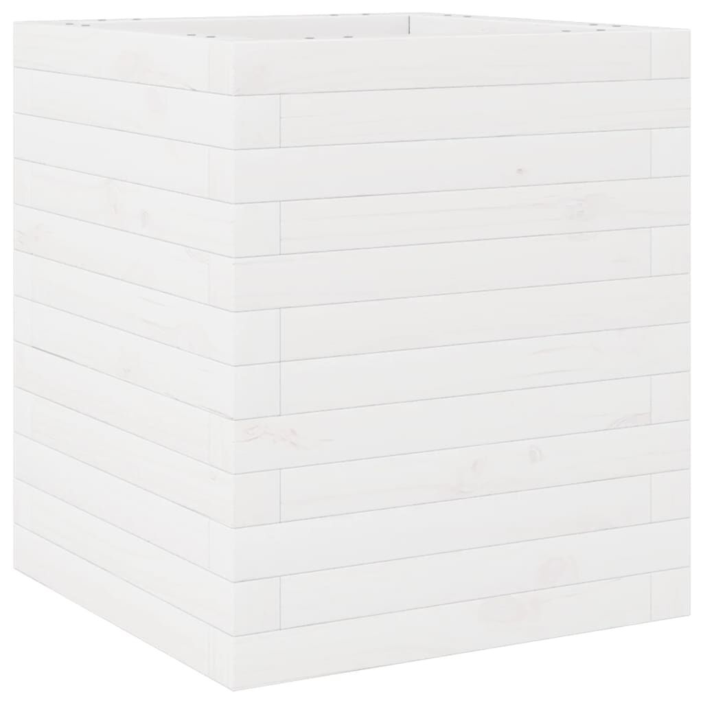 vidaXL Ζαρντινιέρα Κήπου Λευκή 40x40x46 εκ. από Μασίφ Ξύλο Πεύκου