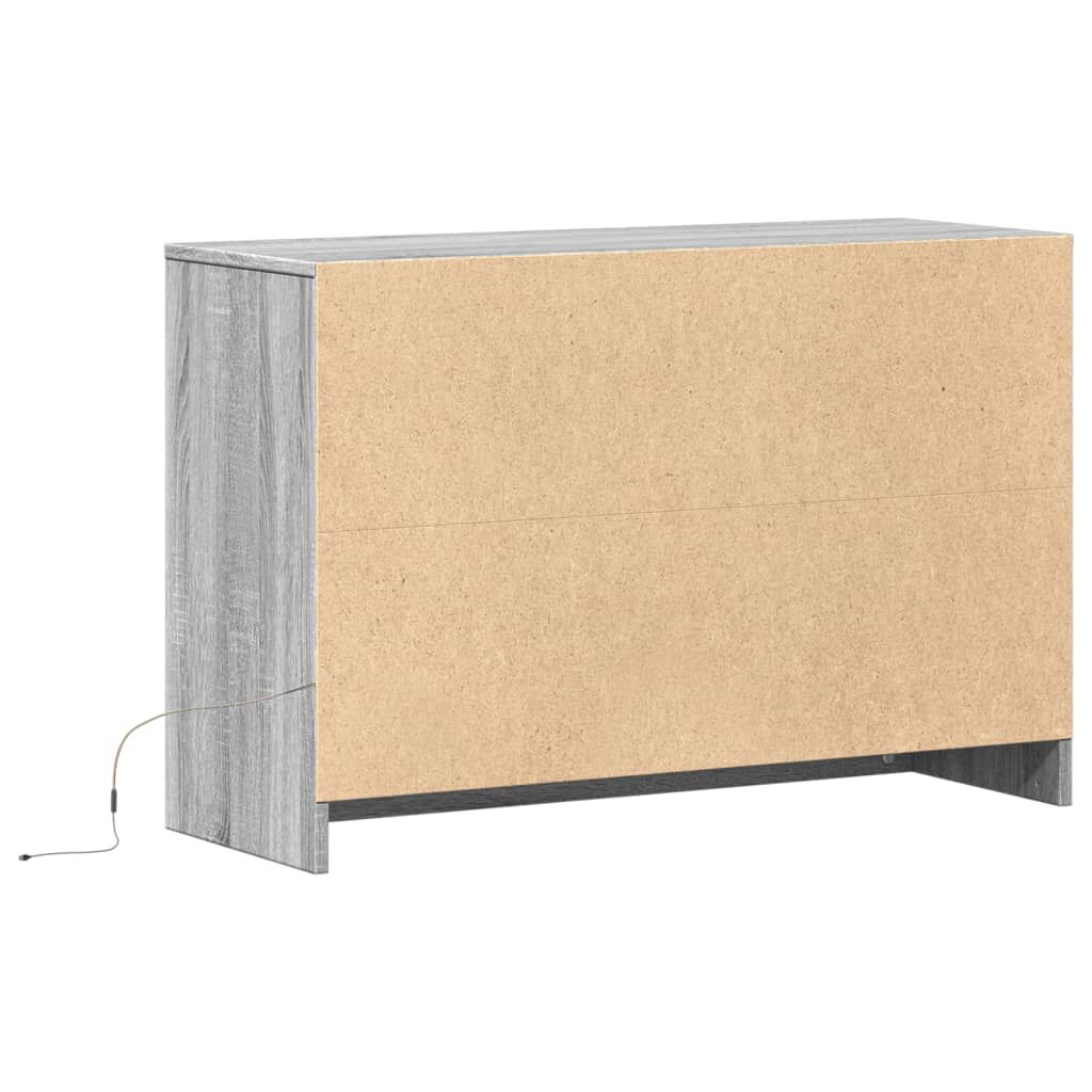 vidaXL Έπιπλο Τηλεόρασης με LED Γκρι Sonoma 91x34x61 εκ. Επεξ. Ξύλο