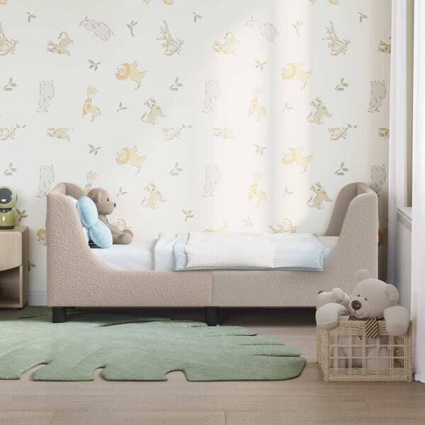 vidaXL Κρεβατική βάση για παιδιά με προσκέφαλο Ανοιχτό γκρι