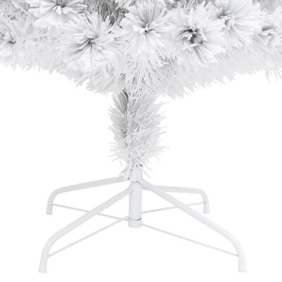 vidaXL Χριστουγεν Δέντρο Τεχνητό Προφωτισμένο Οπτικές Ίνες Λευκό 120εκ