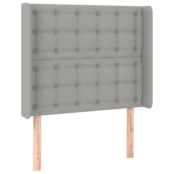 vidaXL Κεφαλάρι Κρεβατιού LED Ανοιχτό Γκρι 83x16x118/128εκ. Υφασμάτινο