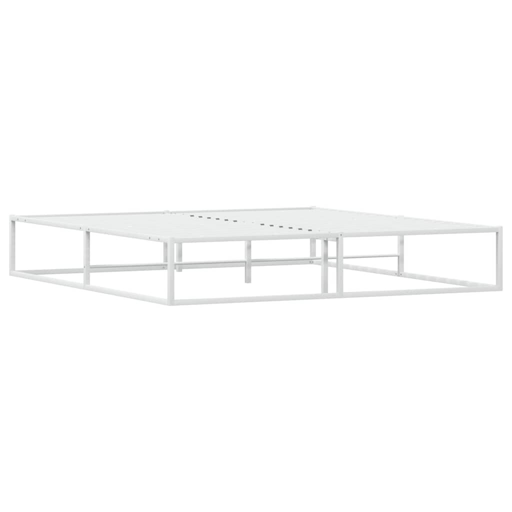 vidaXL Πλαίσιο κρεβατιού χωρίς στρώμα Λευκό 180x200 cm Μεταλλικό