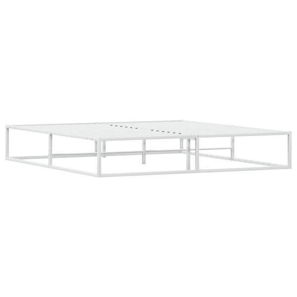 vidaXL Πλαίσιο κρεβατιού χωρίς στρώμα Λευκό 180x200 cm Μεταλλικό