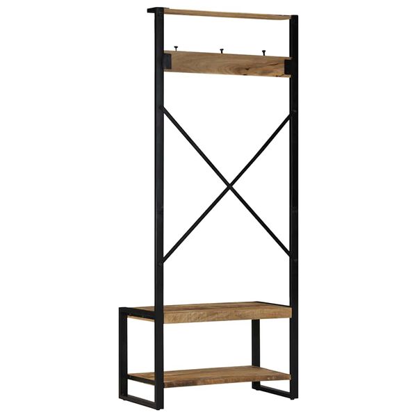 vidaXL Ράφι για ρούχα 80x40x190 cm Στερεό ακατέργαστο ξύλο Mango