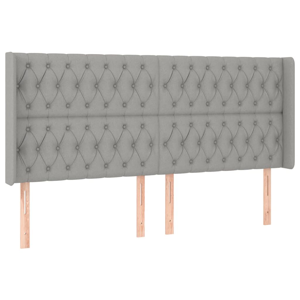 vidaXL Κρεβάτι Boxspring με Στρώμα & LED Αν.Γκρι 200x200εκ. Υφασμάτινο