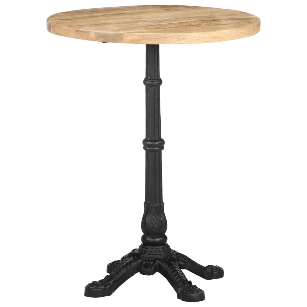 vidaXL Τραπέζι Bistro Ø60 x 76 εκ. Ακατέργαστο Ξύλο Μάνγκο