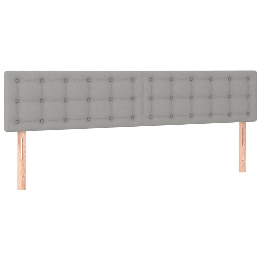 vidaXL Κρεβάτι Boxspring με Στρώμα & LED Αν.Γκρι 200x200εκ. Υφασμάτινο