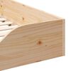 vidaXL Κρεβάτι δαπέδου Καφέ 90 x 210 cm Μασίφ ξύλο πεύκου