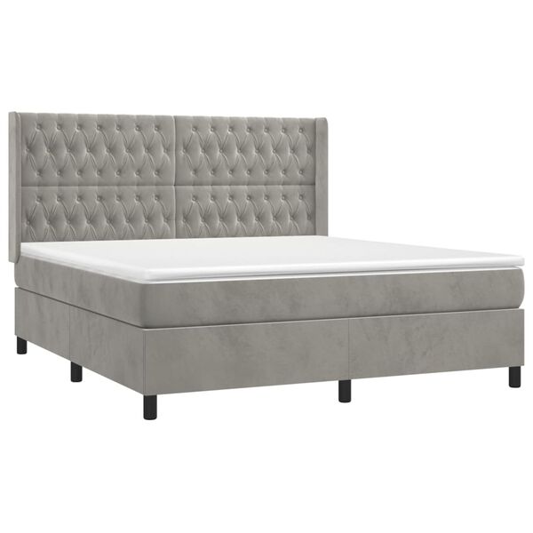 vidaXL &Kappa;&rho;&epsilon;&beta;ά&tau;&iota; Boxspring &mu;&epsilon; &Sigma;&tau;&rho;ώ&mu;&alpha; & LED &Alpha;&nu;.&Gamma;&kappa;&rho;&iota; 180x200 &epsilon;&kappa;. &Beta;&epsilon;&lambda;&omicron;ύ&delta;&iota;&nu;&omicron;