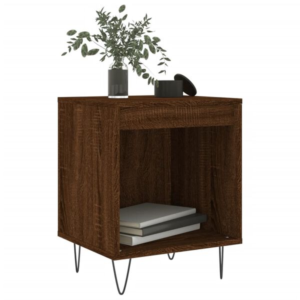 vidaXL Κομοδίνα 2 τεμ. Καφέ Δρυς 40 x 35 x 50 εκ. από Επεξεργ. Ξύλο