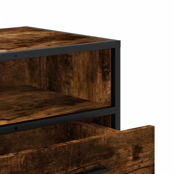 vidaXL Έπιπλο Τηλεόρασης Καπνιστή Δρυς 80x34,5x40εκ Επεξ. Ξύλο/Μέταλλο