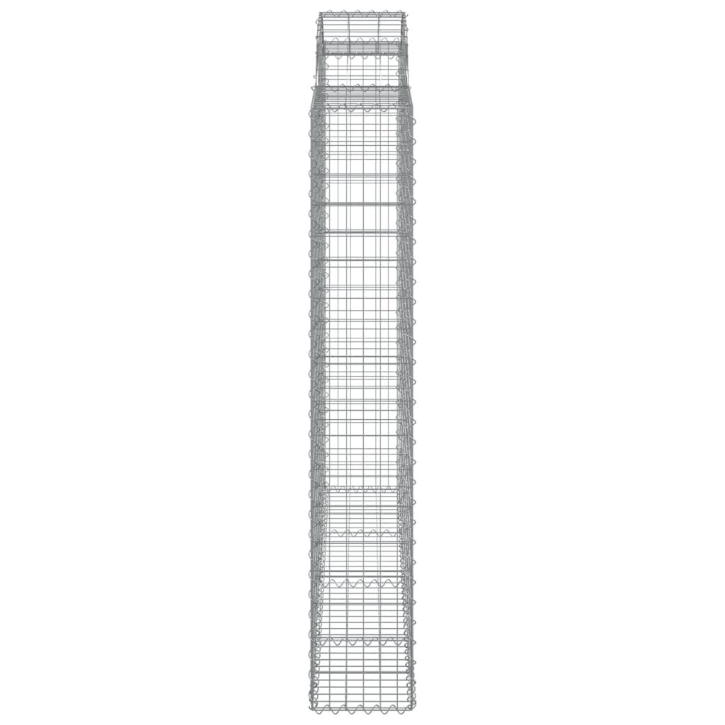 vidaXL Συρματοκιβώτια Τοξωτά 3 τεμ. 200x30x180/200 εκ. Γαλβαν. Ατσάλι