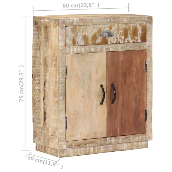 vidaXL Ντουλάπι με Συρτάρι 60 x 30 x 75 εκ. από Μασίφ Ξύλο Μάνγκο