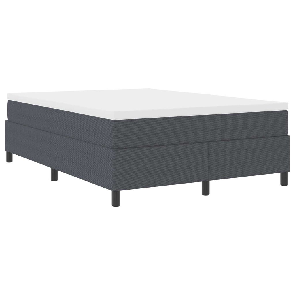 vidaXL Κρεβάτι Box Spring με Στρώμα σε Σκούρο Γκρι, 140x200 εκ., από βελουτέ ύφασμα.
