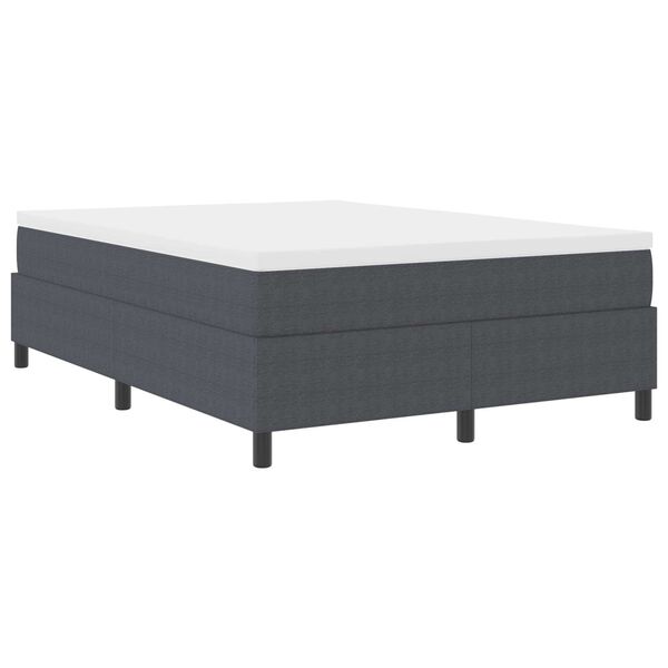 vidaXL Κρεβάτι Box Spring με Στρώμα σε Σκούρο Γκρι, 140x200 εκ., από βελουτέ ύφασμα.