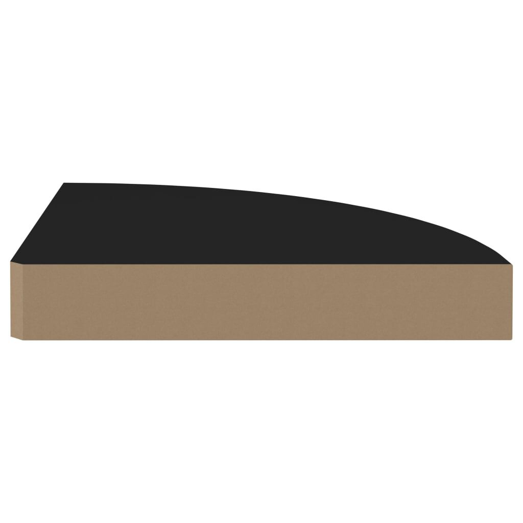 vidaXL Ράφια Τοίχου 4 τεμ. Μαύρα 25x25x3,8 εκ. από MDF