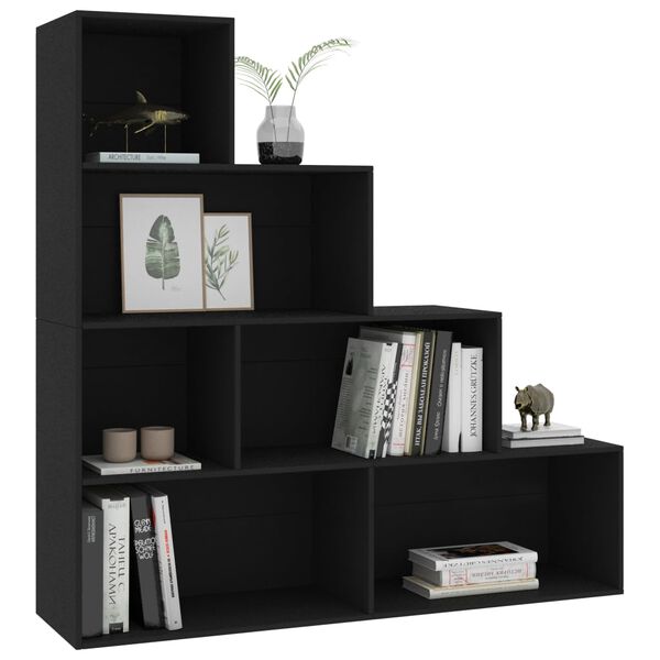 vidaXL Βιβλιοθήκη/Διαχωριστικό Χώρου Μαύρο 155x24x160 εκ. Επεξ. Ξύλο