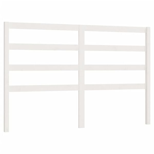 vidaXL Κεφαλάρι Κρεβατιού Λευκό 126 x 4 x 100 εκ. Μασίφ Ξύλο Πεύκου
