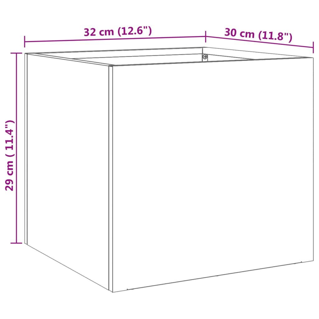 vidaXL Ζαρντινιέρες 2 τεμ. Ασημί 32x30x29 εκ. από Ανοξείδωτο Ατσάλι