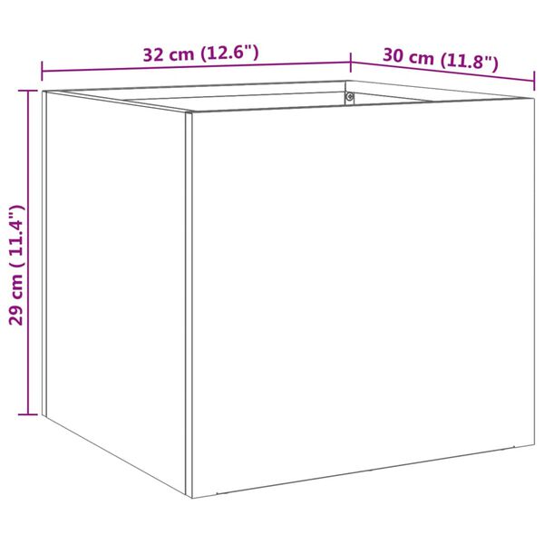 vidaXL Ζαρντινιέρες 2 τεμ. Ασημί 32x30x29 εκ. από Ανοξείδωτο Ατσάλι
