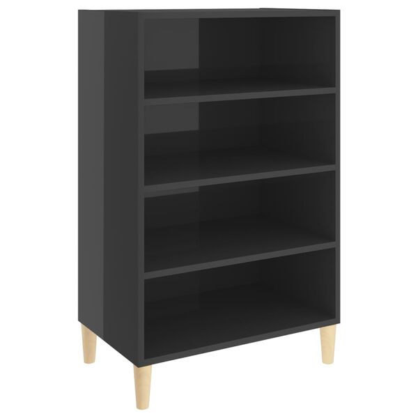 vidaXL Ραφιέρα Γυαλιστερή Γκρι 57 x 35 x 90 εκ. από Επεξ. Ξύλο