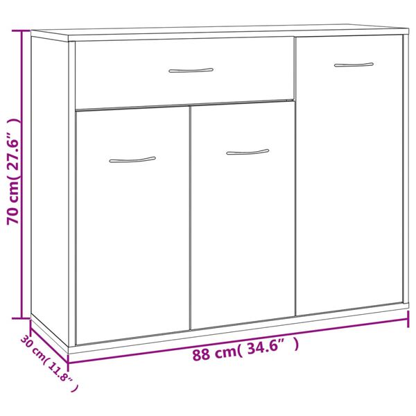 vidaXL Μπουφές Sonoma Δρυς 88 x 30 x 70 εκ. από Επεξεργασμένο Ξύλο