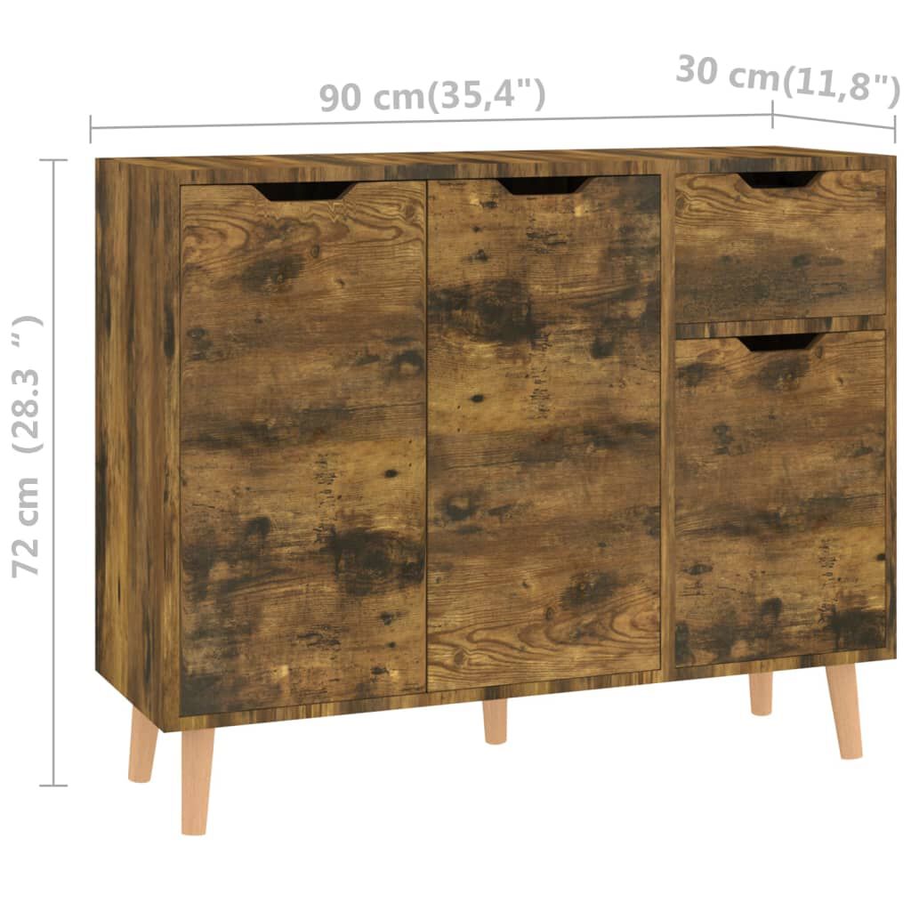 vidaXL Μπουφές Καπνιστή Δρυς 90x30x72 εκ. από Επεξεργασμένο Ξύλο