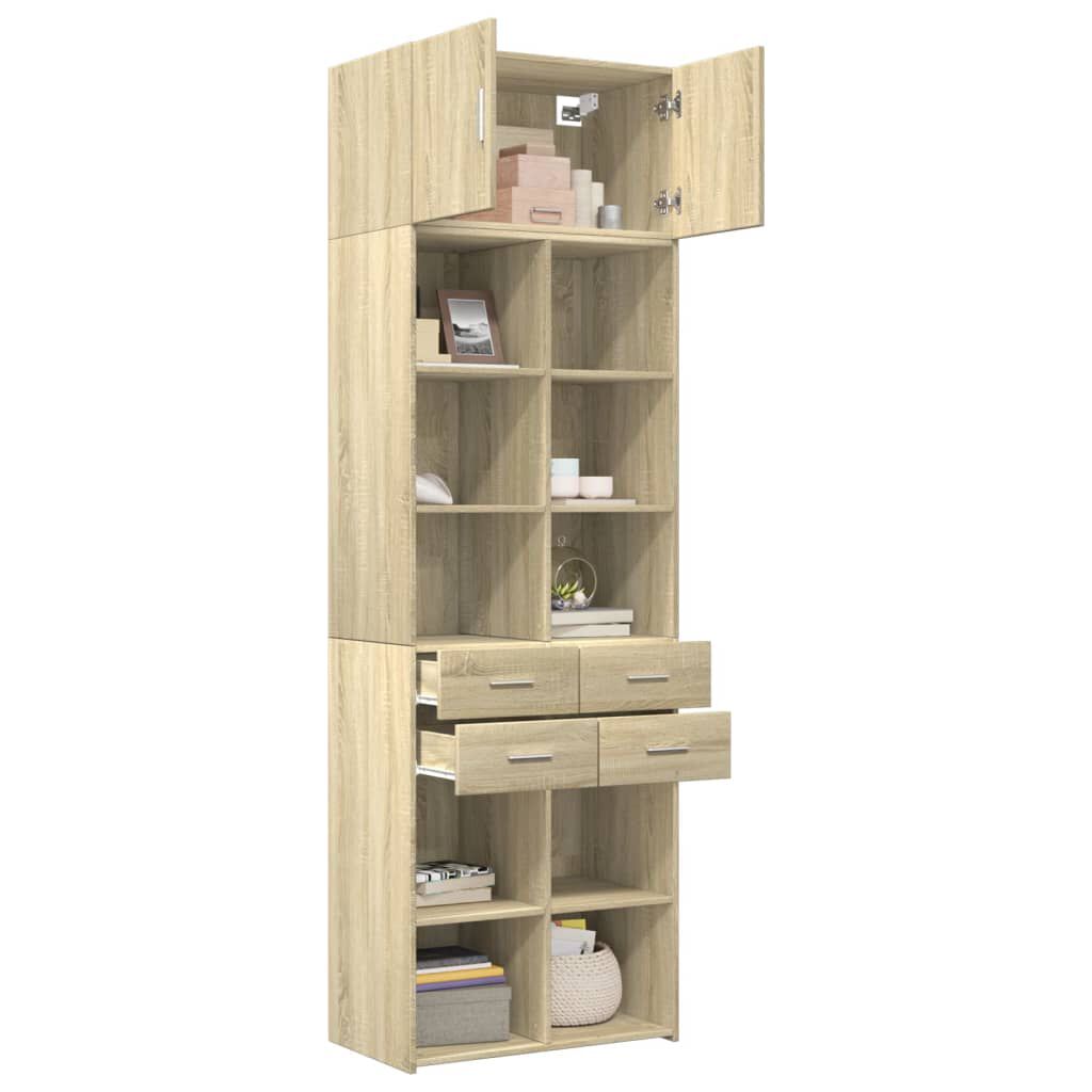 vidaXL Ραφιέρα με Ντουλάπια Sonoma Δρυς 70x42,5x225 εκ. Επεξ. Ξύλο