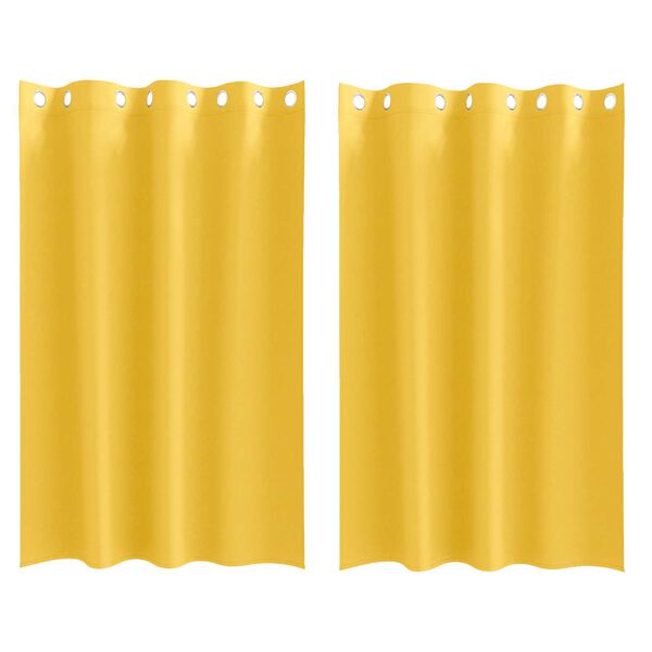 vidaXL Κουρτίνες 2 pcs κίτρινο μουσταρδί 175 x 140 εκ. Πολυεστέρας