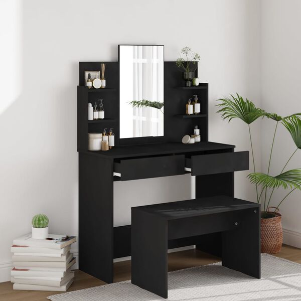 vidaXL Μπουντουάρ Σετ Μαύρο 96 x 40 x 142 εκ.