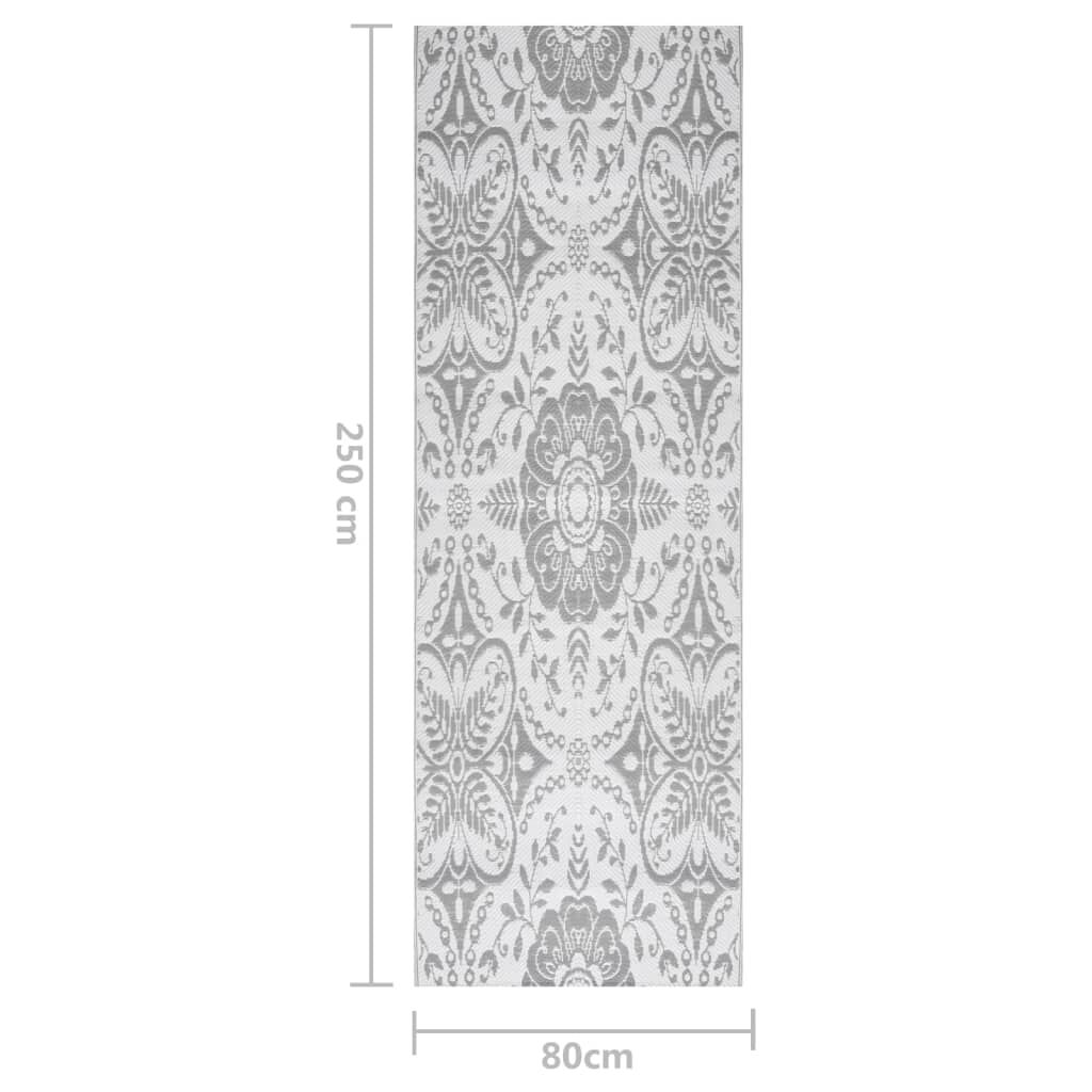 vidaXL Χαλί εξωτερικού χώρου ARAKIL ανοιχτό γκρι 80x250 cm PP