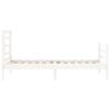 vidaXL Πλαίσιο Κρεβατιού με Κεφαλάρι Λευκό Μασίφ Ξύλο Single