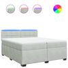 vidaXL Κρεβάτι Boxspring με Στρώμα Ανοιχτό Γκρι 200x200 εκ. Βελούδινο