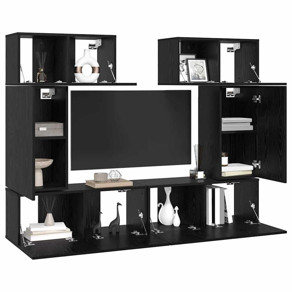 vidaXL Σετ επίπλου τηλεόρασης 6 pcs Μαύρη δρυς 80 x 30 x 30 εκ